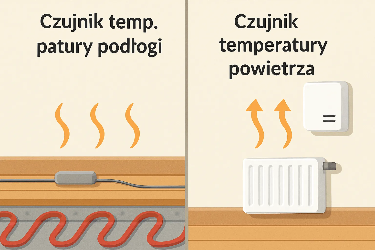 Czujniki temperatury podłogi i powietrza w systemach ogrzewania