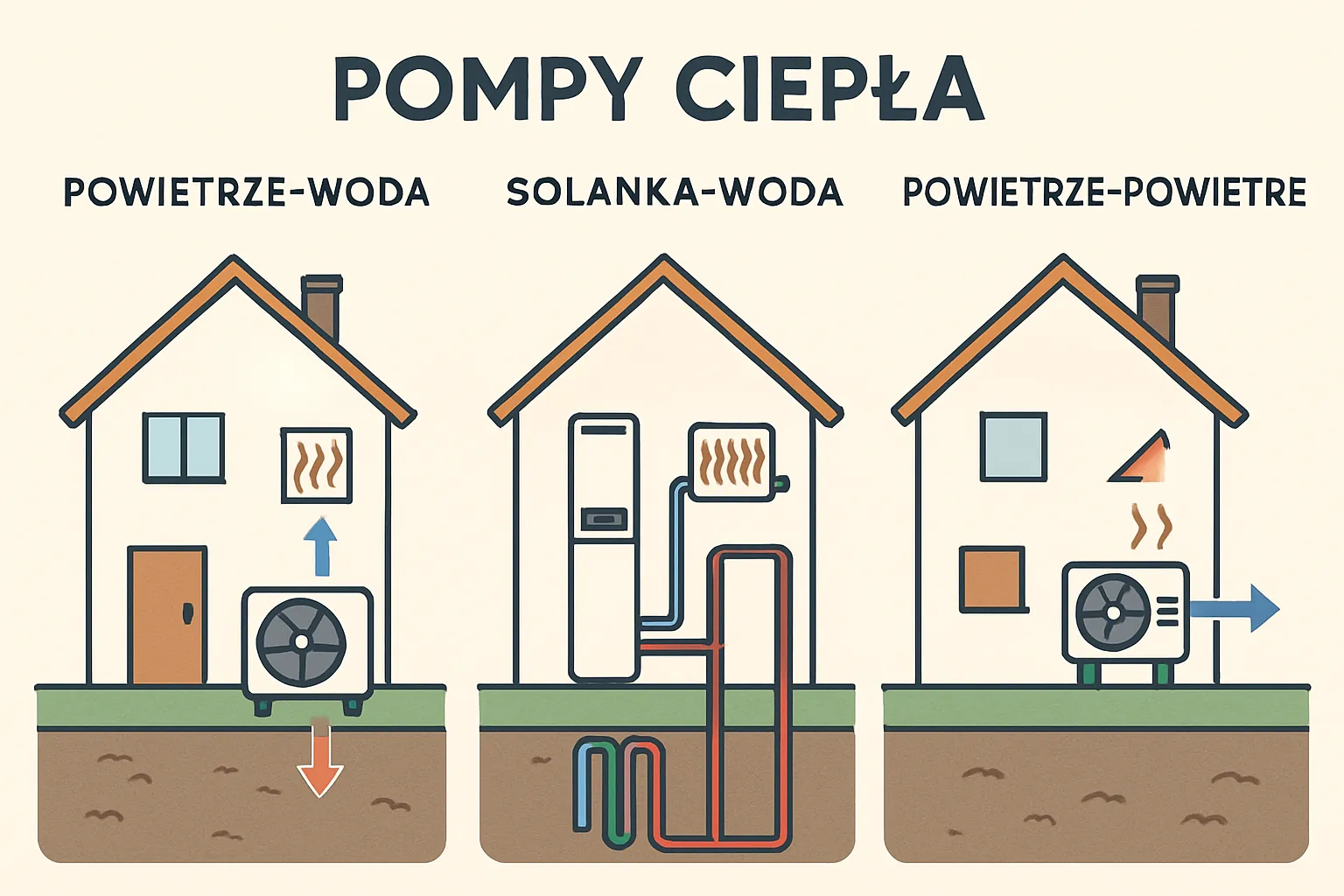 Pompy ciepła w różnych zastosowaniach budowlanych.