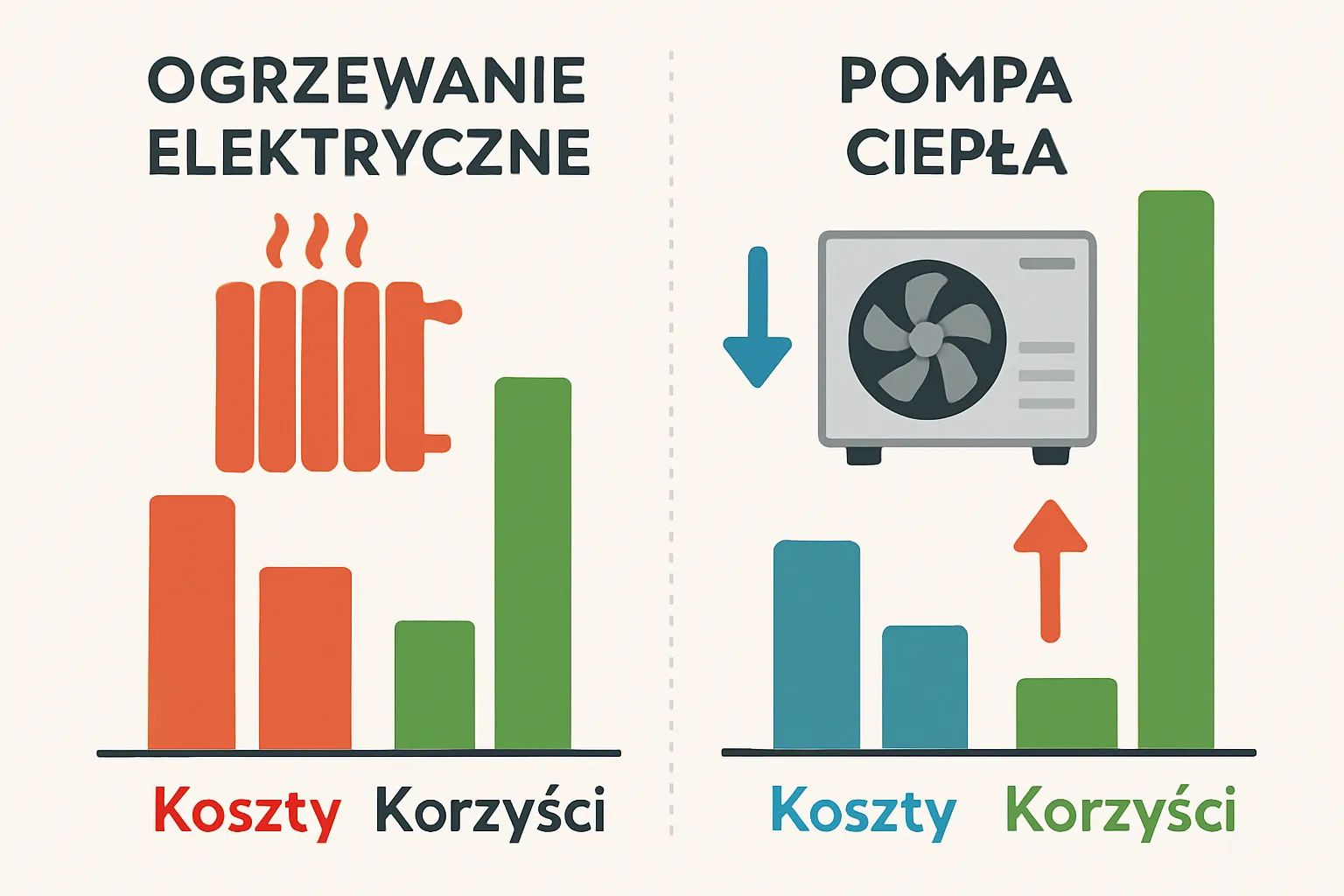 Porównanie kosztów ogrzewania elektrycznego i pompy ciepła