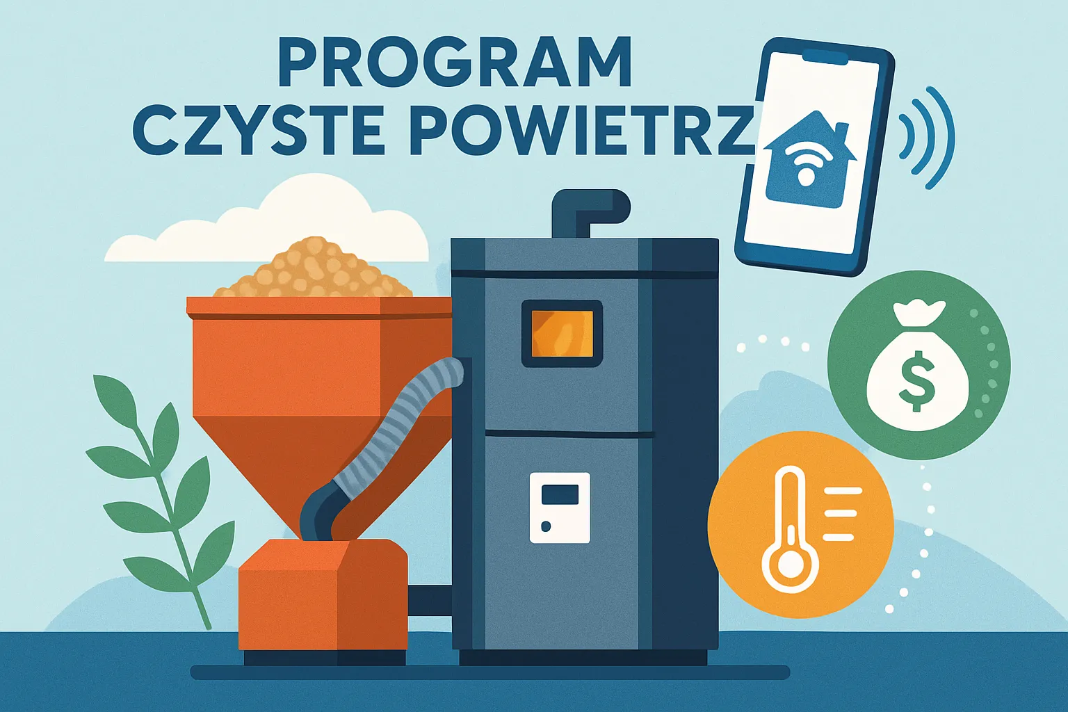 Nowoczesny kocioł na pellet z automatyką